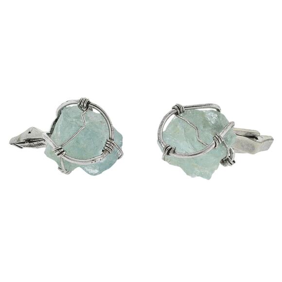 Sterling Silver Quartz Cufflinks - Shin Brothers - Picture 2 of 10